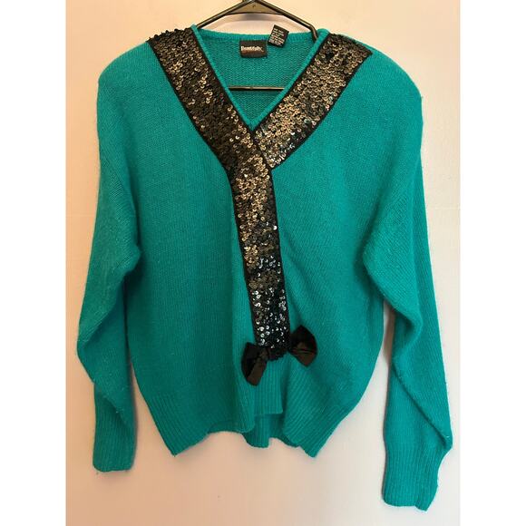 Vintage Beautifully Mine Silk/angora/nylon blend Sweater Women’s size L 80s 90s - Picture 1 of 9